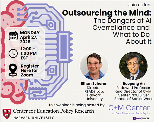 Outsourcing the Mind webinar, April 27, 2026, 12–1 PM EST; full details and registration are in the article